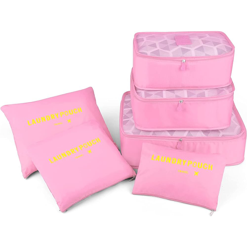 Set od 6 torbi za organizaciju prtljaga, fantastično rešenje za putovanja, pink 