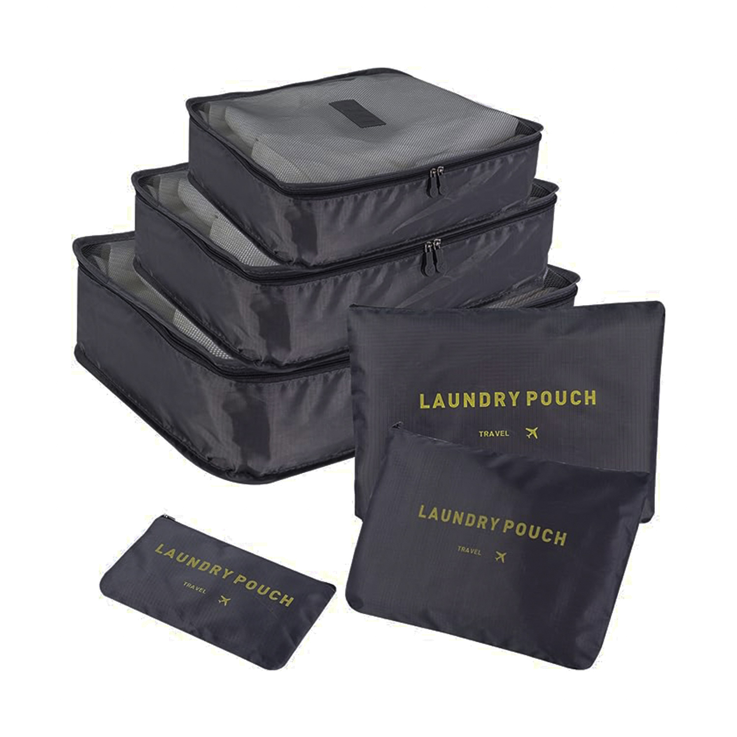 Set od 6 torbi za organizaciju prtljaga, fantastično rešenje za putovanja, crni 