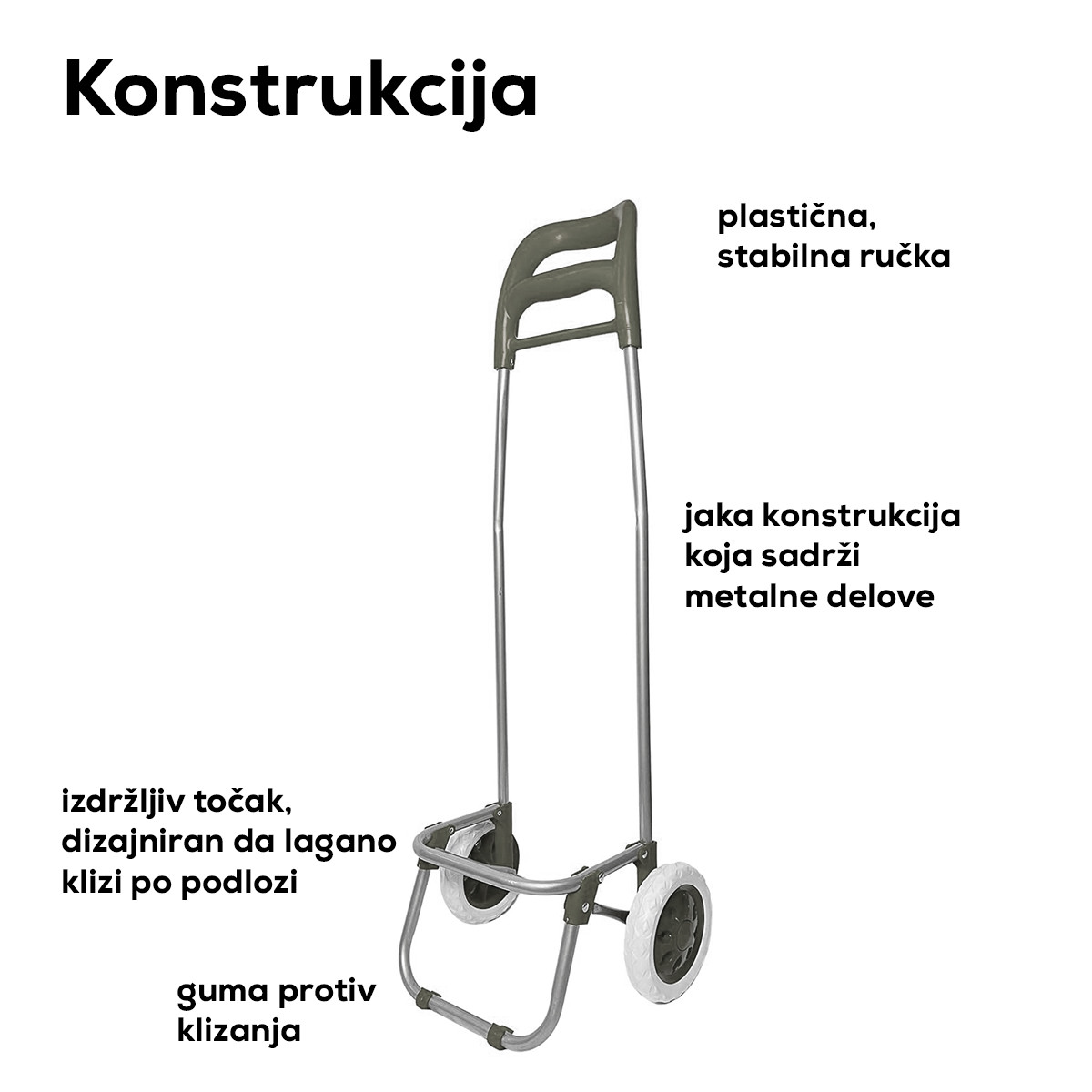 Praktična kolica za kupovinu, bež sa cvetićima