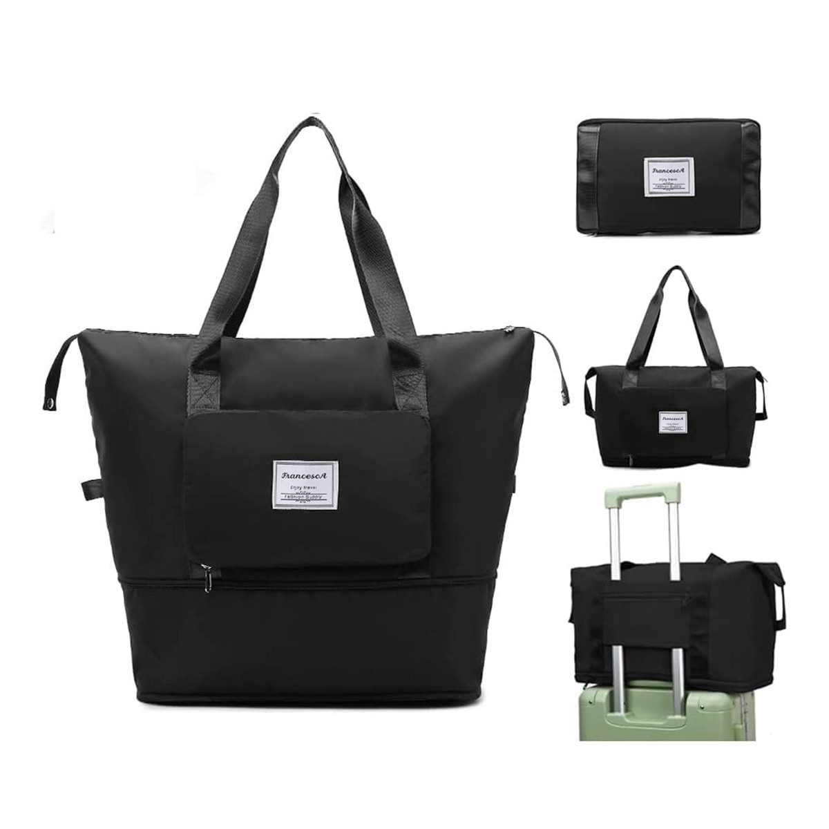 Višenamenska torba, rasklopiva i praktična, crna 