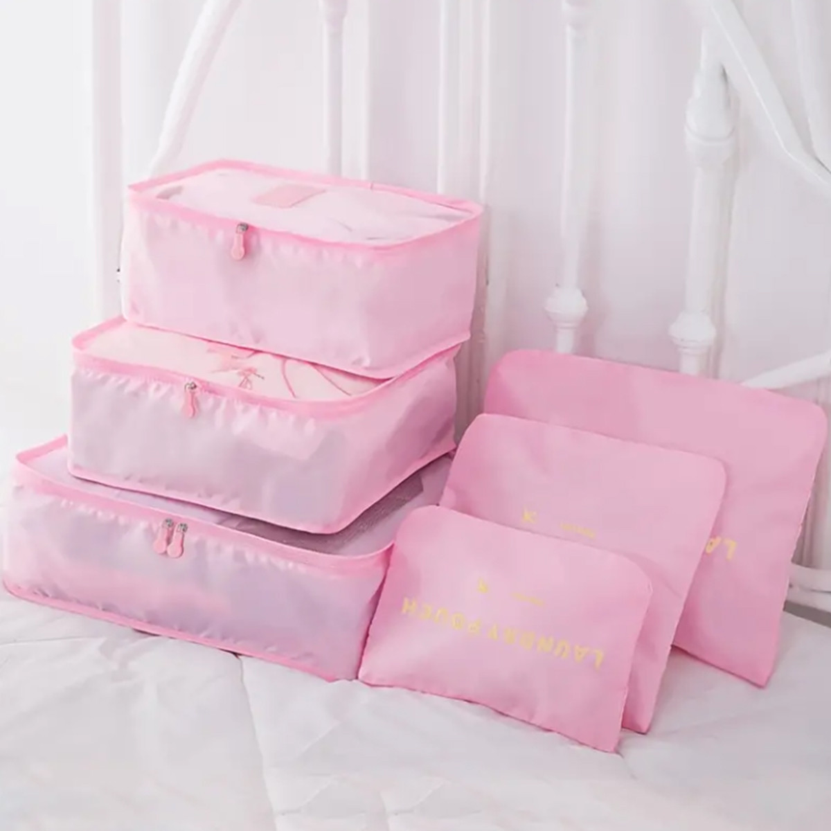 Set od 6 torbi za organizaciju prtljaga, fantastično rešenje za putovanja, pink 