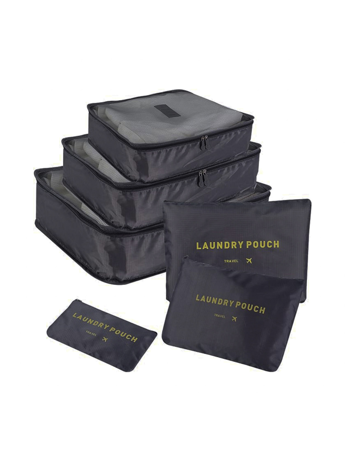 Set od 6 torbi za organizaciju prtljaga, fantastično rešenje za putovanja, crni 