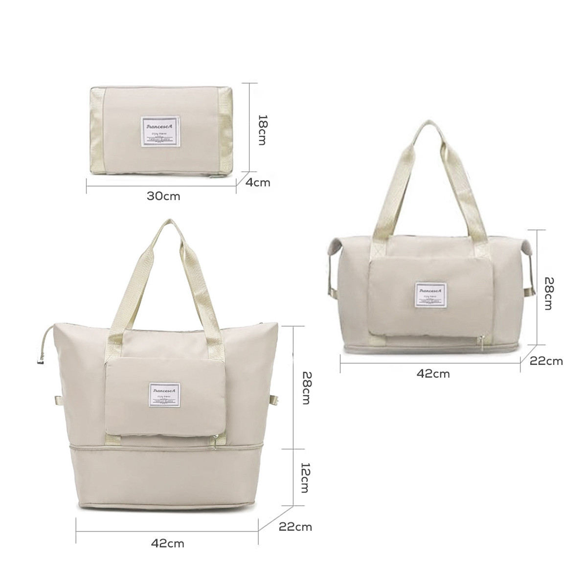 Višenamenska torba, rasklopiva i praktična, bež 