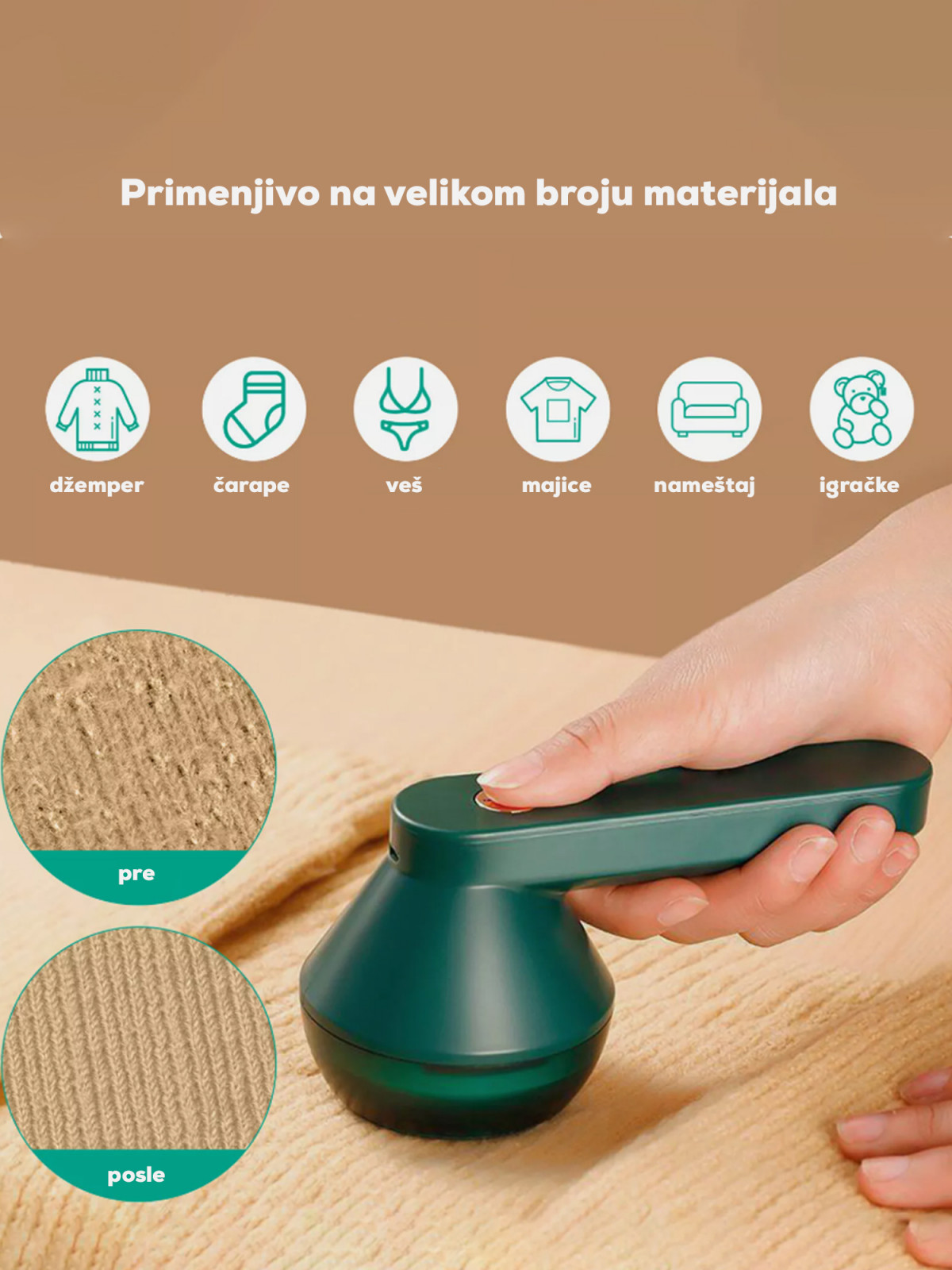 Bežični punjivi trimer za uklanjanje vlakana