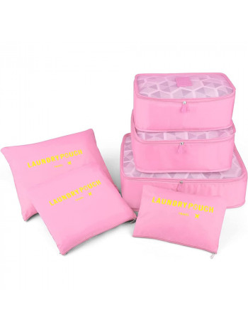 Set od 6 torbi za organizaciju prtljaga, fantastično rešenje za putovanja, pink 
