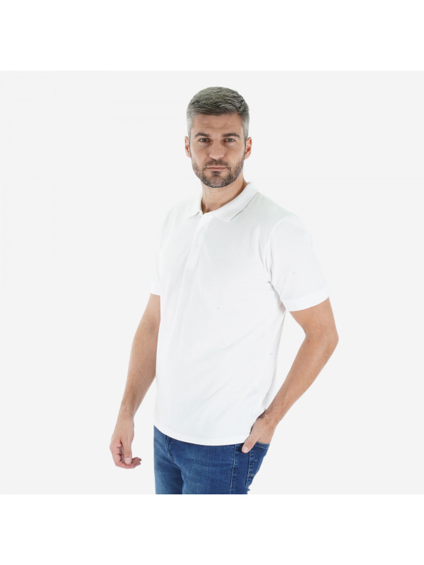 Muška majica sa kragnom, bela